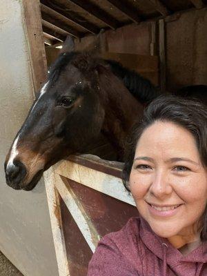 Here I am with Hannah, had my first lesson on her and also lunged her for my first time.
