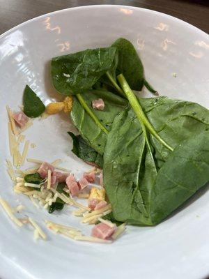 Spinach, ham, cheese, & croutons