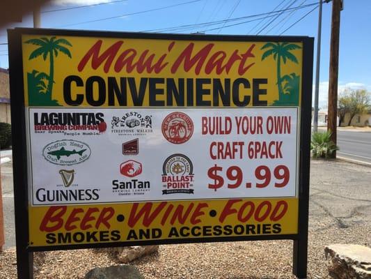 large selection of craft beer