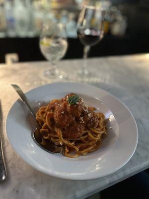 Spaghetti and meatballs