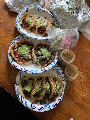 4x street taco asada 4x street taco al pastor 2x sopes
