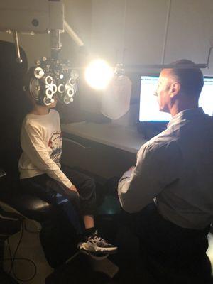 My 5 year old getting his first eye exam