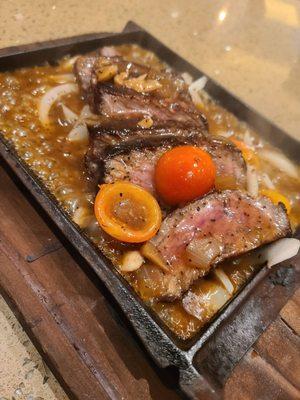 Sizzling steak