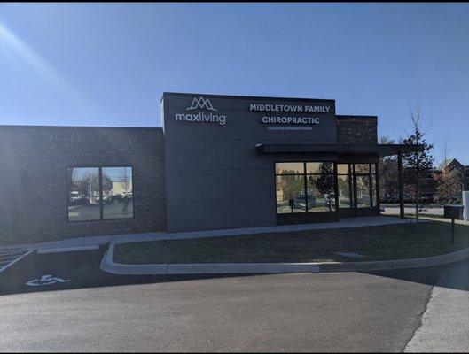 Front of office building.