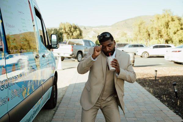 Kait flawlessly surprised my fiancé with an ice cream truck