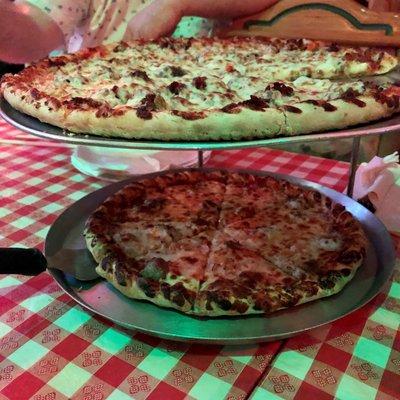 How we were served two pizzas