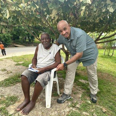 Dr. Joseph Reed with Juan a new believer.