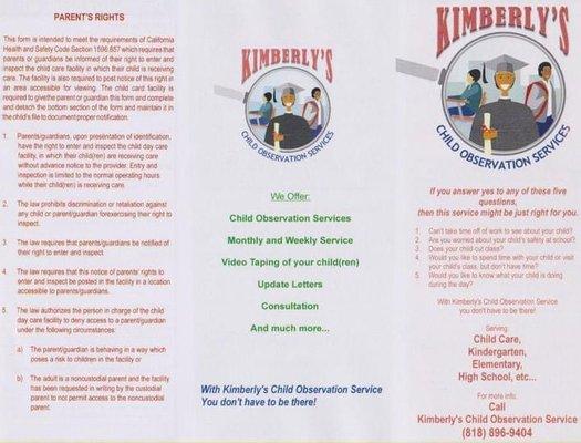 Kimberly’s child observation service