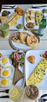 Greek, American,,Israeli, western and pancakes platters