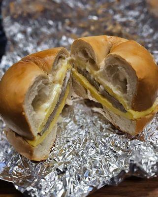 Sausage, Egg, & Cheese on a Bagel