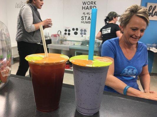 Raspberry Tea + Blueberry Muffin