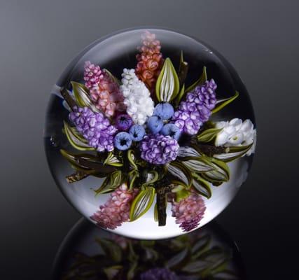 David Graeber "Lilac Memories" orb paperweight