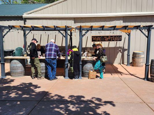 Outdoor wine tasting