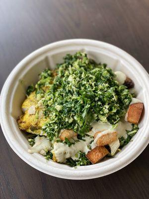 Avocado Brussel Kale Chicken Caesar salad 16$