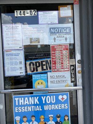 Business hours and precautions