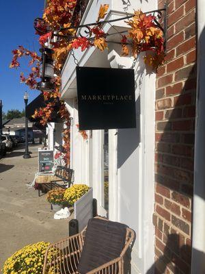 Outside of business.