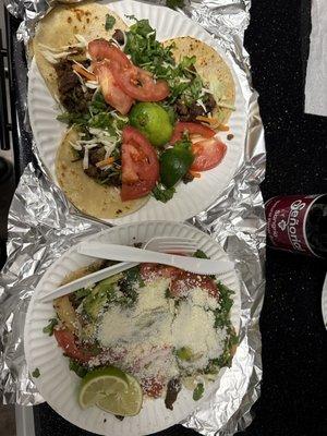 3 Tacos de Asada, Huarache de Asada