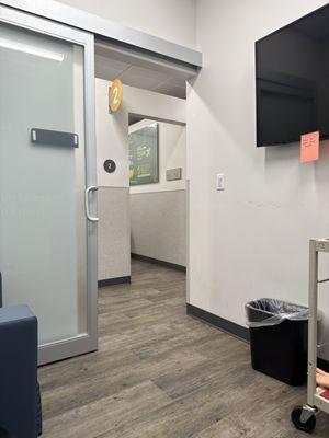 Waiting room not in main area.