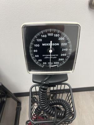 Checking the blood pressure