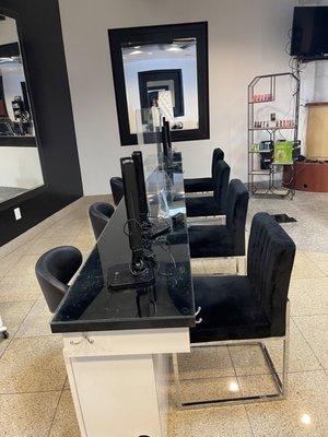 Nail technician area