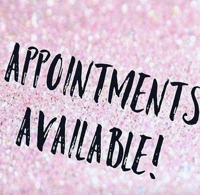 We have appointments Click link to book now!