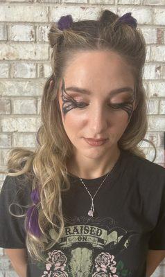 Festival hair and makeup by Carolynn Balderstone!!!! At Tin Tagil Salon in Davison Michigan!!!!!