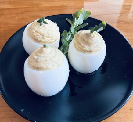 White truffle deviled eggs