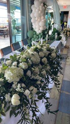 Flower decorations on tables