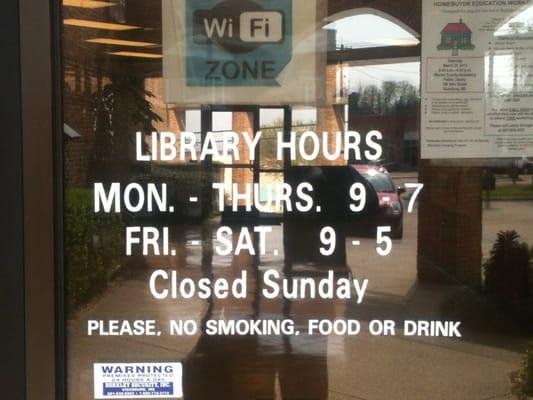 WiFi, hours and.....,