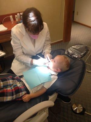My son's first teeth cleaning!