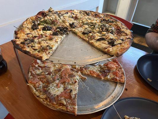 Top is Mediterranean Pizza Bottom is Yolandas Pizza