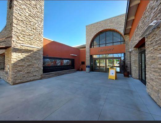 Front of building in parking lot