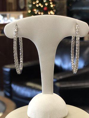 Diamond hoop earrings