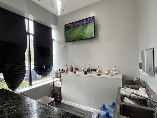The bar waiting area