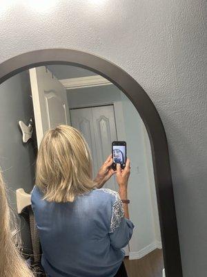 I took this at home a few days after my appointment Women's Haircut