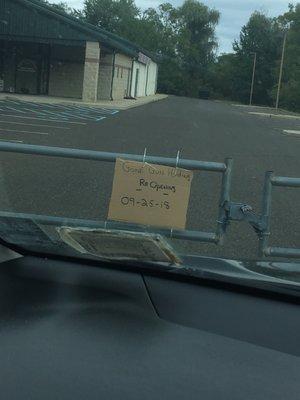 Reopening on September 25th, lol