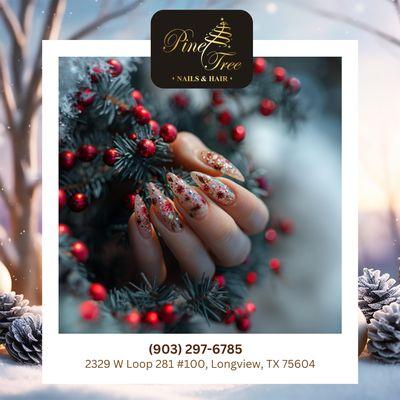 Winter-inspired nails perfect for Christmas days.