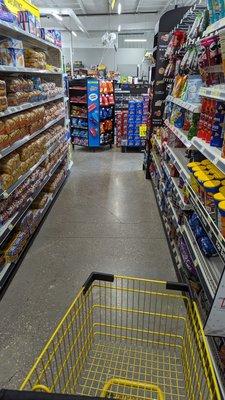 Narrow aisles but hugely convenient and well stocked