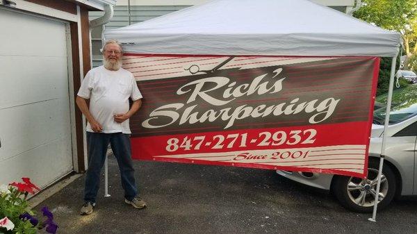 All sharpening done on diamond plates and ceramic rods.Rich's Sharpening
My new baner for Farmers market