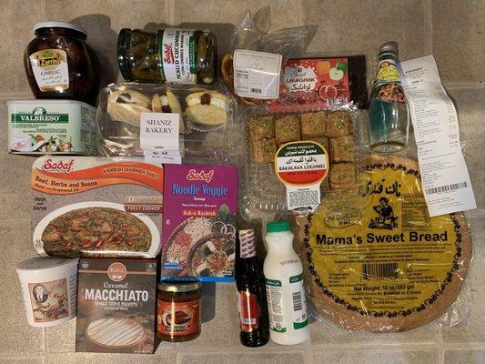 What we bought. A variety of items.