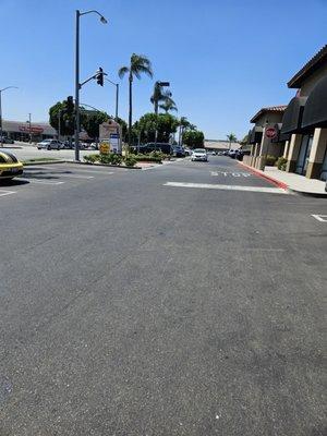 The exit from the plaza