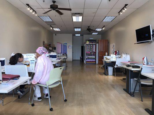 Everyone comes learns to sew and leaves with finished projects!