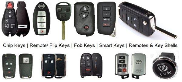 We stock all different kinds of car keys and car remotes, Push To Start and Traditional Bladed Keys is our specialty