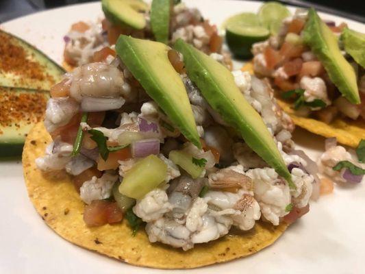 Tostadas de ceviche so goood
