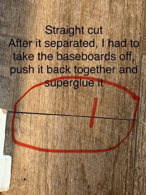 In interlock cut floor just butted together.