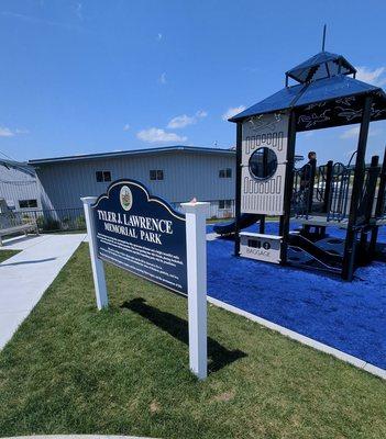 Park with local airport runway in the background