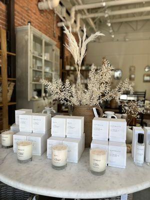 Candle display with tester the smell amazing! Brookyn candle Co.