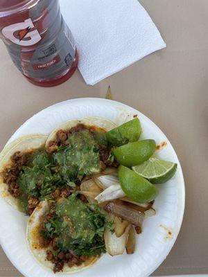They catered our event. Tacos Al pastor. Yum!