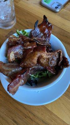 Bowl of bacon appetizer