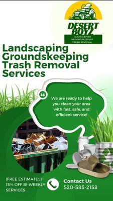 Free estimates & 15% off bi-weekly services